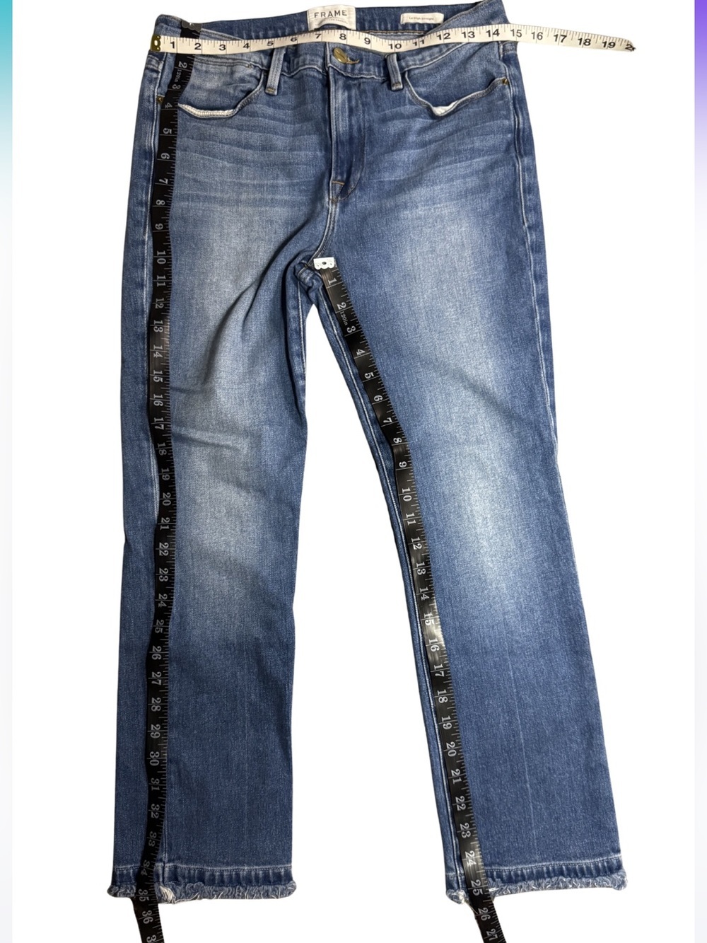 Frame Denim Le High cropped high-rise straight-leg jeans Size 30 - Picture 7 of 10